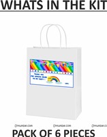 Rainbow Birthday theme Stickered gift bags