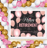 Happy Retirement Banner Kit Pink (Pack of 62 pcs)