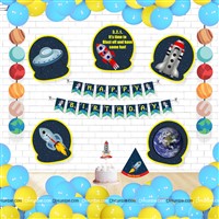 Space Super saver birthday decoration kit (Pack of 58 pieces)