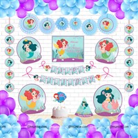 Mermaid Theme Paper fan Kit 