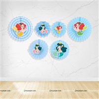 Mermaid Theme Paper fan Decorations