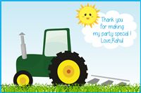 Tractor theme thank you cards