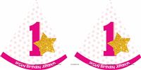 Twinkle star birthday party hats (Set of 6)