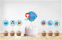 Underwater Theme Cup Cake Toppers