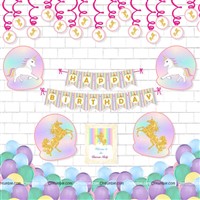 Unicorn Swirls Party Pack ( Set of 54 pcs)
