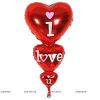 I Love You 3 Hearts Foil Balloon