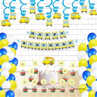 Wheels on the Bus  Theme Swirls and Toppers Kit