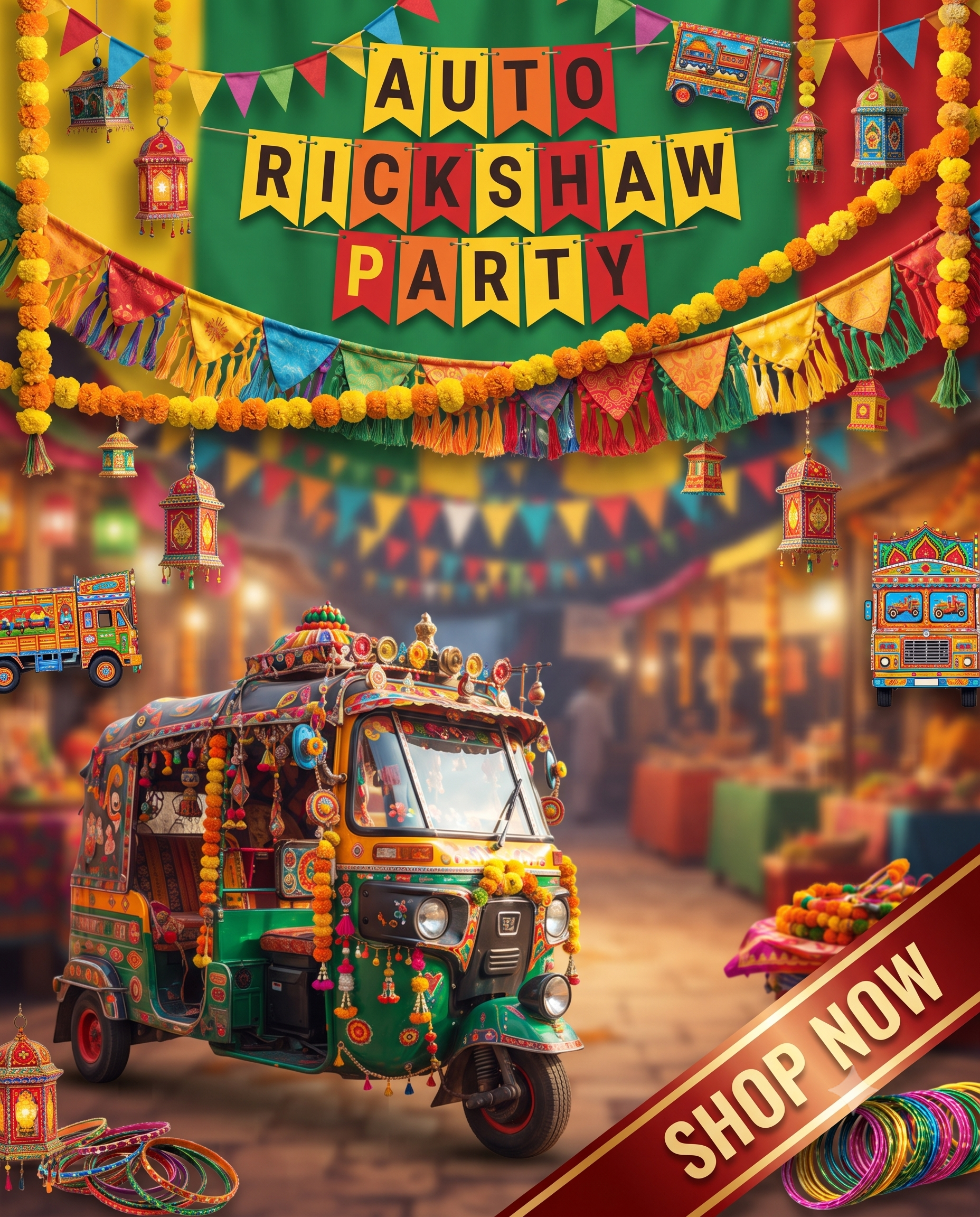 Auto Rickshaw Birthday Party party kits