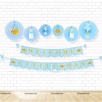 Paper Fan Decor Kits - Baby Announcement Supplies & Decor