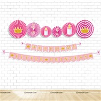 Paper Fan Decor Kits - Baby Announcement Supplies & Decor