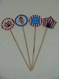 Circus Birthday theme Cup cake toppers