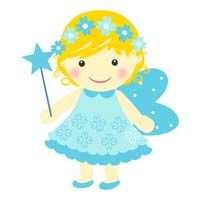Blue fairy with flowers - posters