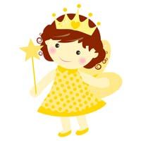 Yellow fairy with crown - poster