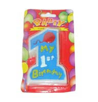 No 1 Blue Birthday Candle