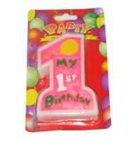No 1 Pink Birthday Candle