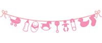 Pink baby elements bunting