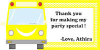 Wheels on a bus Theme Thank you cards