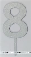 Eight Cake Topper (Silver)