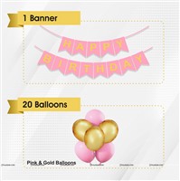 Pink and Gold Banner Kit (Pack of 21)