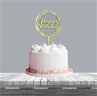 Happy Birthday circle cake topper 
