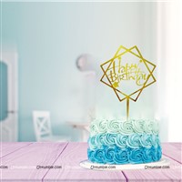 Geometrical Happy Birthday Topper (Gold)
