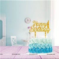 Happy Birthday Gold Cake Topper Candle