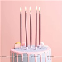Rose Gold stick Candles (set of 6 )