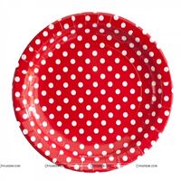 Birthday Party Plate - Red and white polka