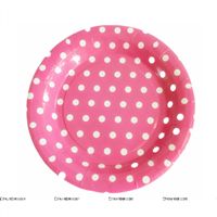 Birthday Party Plate - Pink and white polka