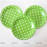 Green and white Polka - Birthday Party Plates