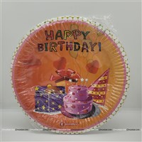 Orange Happy Birthday Plates