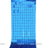 Blue Square Foil curtain