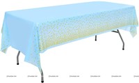 Blue with Gold Polka Table Cover
