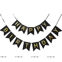 Black with gold letters Bunting