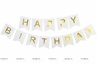 White with gold letters Bunting