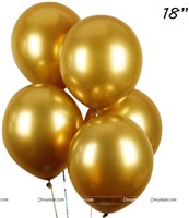 18 inch Gold Chrome Balloons (Pack of 5)