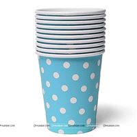 Blue & White polka paper cups (Pack of 20)