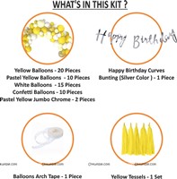 Cursive Banner Yellow Theme Birthday Decoration Kit