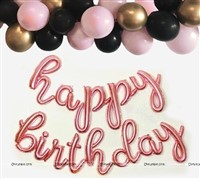 Cursive Rose Gold Foil Balloon Pack (Pack of 27 pieces)