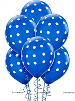 Dark Blue Polka Balloons (Pack of 20)