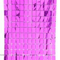 Dark Pink Square Foil Curtains
