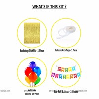 Rainbow coloured decor kit (Pack of 103 pcs)