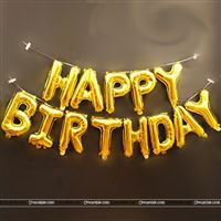 Happy Birthday balloon Alphabets (Gold foil)