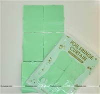 Green Square Foil Curtain (Pastel)