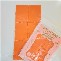 Orange Square Foil curtain (Pastel)
