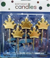 Gold Crown Candle 5pcs