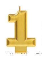 Gold Metallic Number 1  Candle