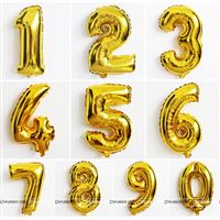 Gold Number Foil balloons