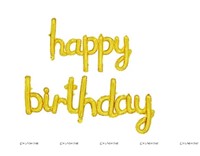 Happy Birthday Cursive  Foil balloons Gold