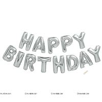 Happy Birthday balloon Alphabets (Silver foil)